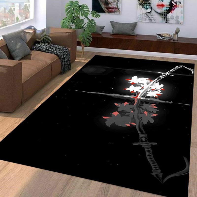 Samurai Spirits Large Carpet for Living Room Creative Retro Oriental Doormat Carpet Bedroom Home Decor Non-slip Floor Play Mat