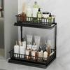 Carbon Steel 2-Tier Under Sink Organizer Rustproof Slide Out Cabinet Storage Shelf  for Kitchen