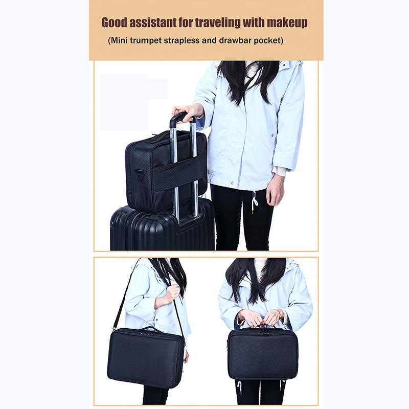 Large Capacity Makeup Case Hand-Held Crossbody Toolbox For Makeup Nail Art Services