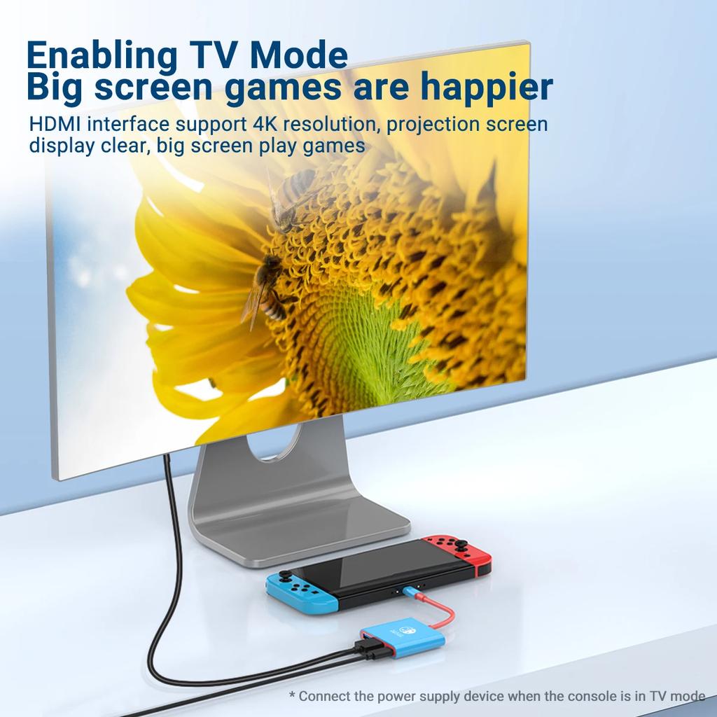 Portable Type C Game Docking Station with HDMI USB 30 Hub Perfect for Travel Gaming on Multiple Devices