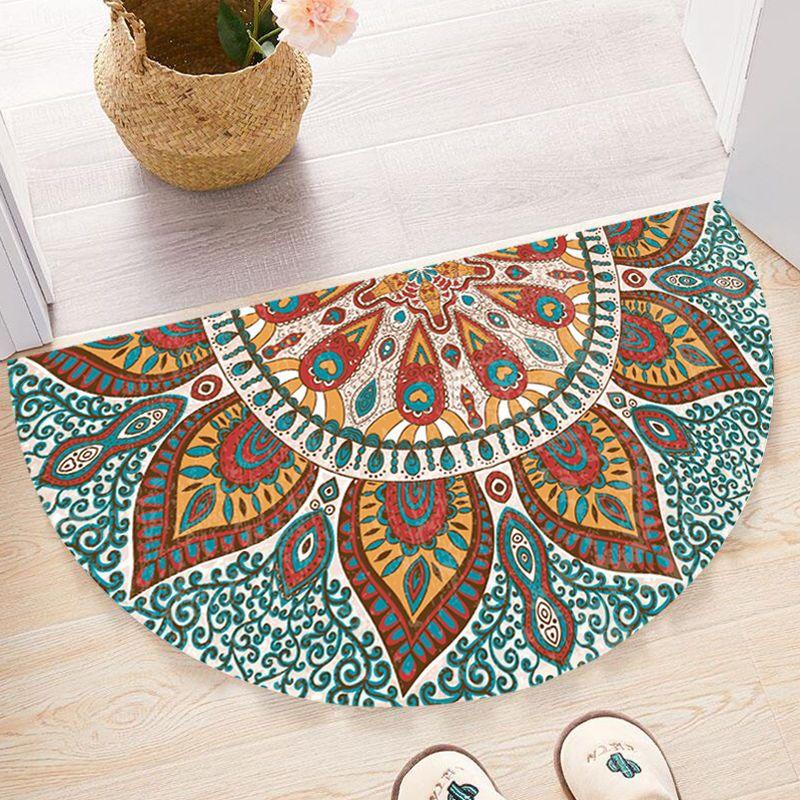 Nordic Entrance Doormat Anti Slip Floral Door Floor Mat Indoor Half Round Welcome Mat Bathroom Hallway Carpet Kitchen Area Rugs