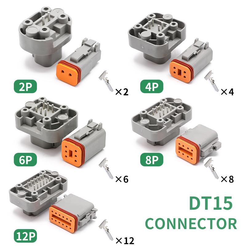 5/10/100 Sets DEUTSCH Connector DT/DTM/DTP/DT15/DT13 deutch connector male DT06-2S waterproof connector DT04-2P female plug