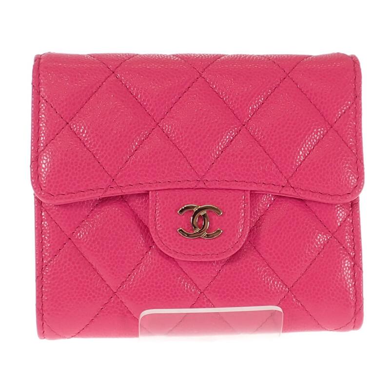Chanel AP0231 Bifold Wallet Fusha Pink Women