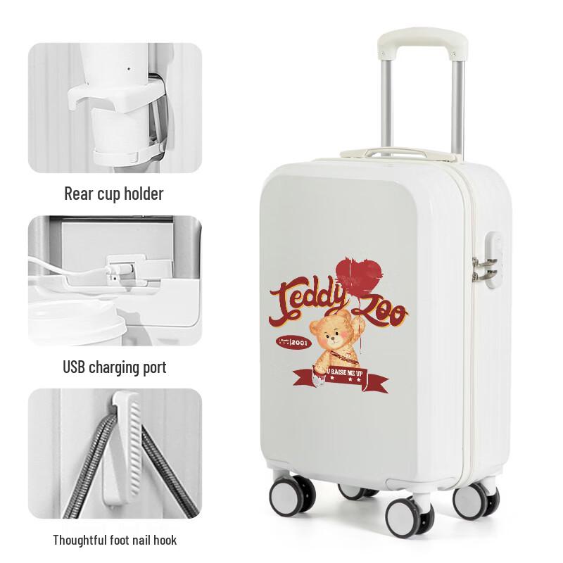 

ЧЕМОДАН FASHION Немецкий Плюшевый Мишка ABS с Подстаканником 20 inch