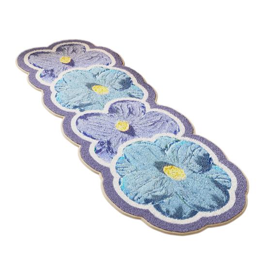 Blumen-Teppichboden aus Kunstkaschmir, rutschfest, waschbar, saugfähig, Plüsch, florale Bodenmatte, Dekoration für Wohnzimmer, Schlafzimmer, Badezimmer