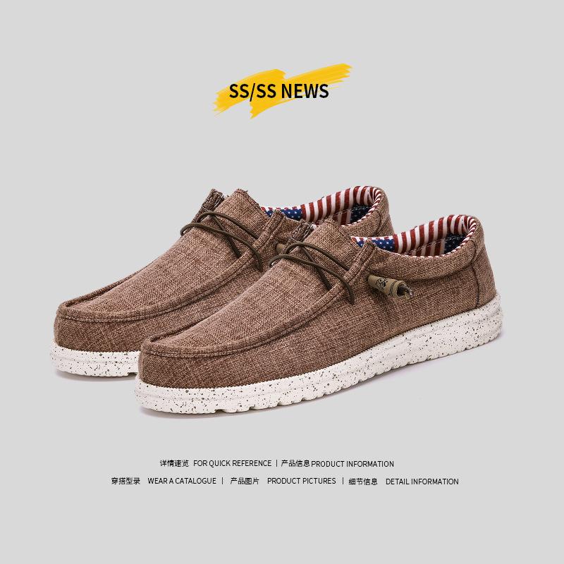 Canvas Shoes Breathable Men's Loafers Casual Comfortable Footwear Designer Shoes Men Zapatos De Hombre Plaid Woven Canvas Shoes