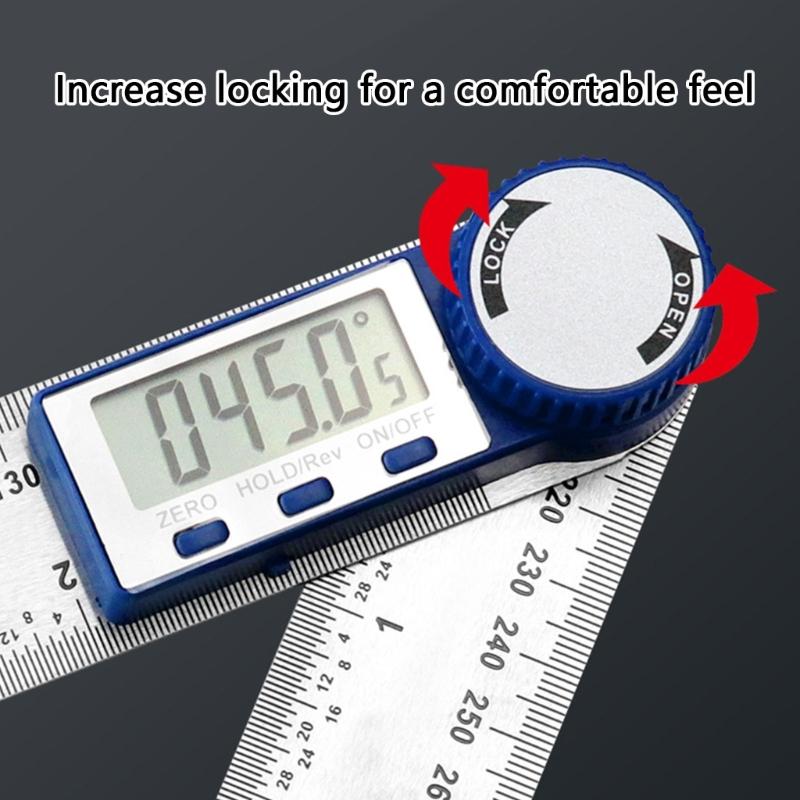 Steel Digital Protractor with Large LCD Display High Accuracy Digital Angles Gauges for Accurate Angles Measurements