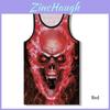 Hoogwaardig grafisch 3D-geprint doodskop heren gymvest/spiervest/shirt/sporttanktop