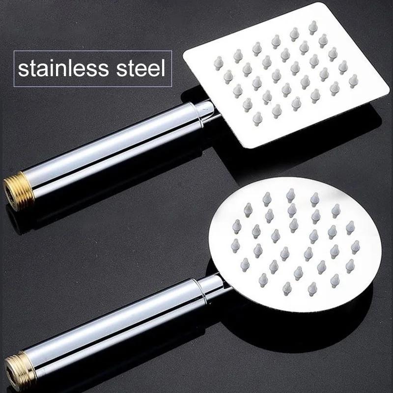 Universal Stainless Steel Handheld Large Bath Shower Head Handset Rain Shower System  Bathroom Faucet Shower