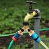 2 Way Hose Splitter Rustproof Garden Hose Splitter Practical Tube Diverter with Washer and Tape Multifunctional Tube Diverter