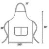 6 Pack Plain Bib Aprons With 2 Pockets - Black Unisex Commercial Apron Bulk
