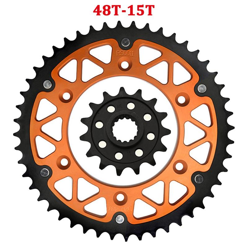 Motorcycle Parts 15T 45T-52T Front Rear Sprockets For KTM 690SM 690SMR 620 690 SM SMC SMR 640 LC4 Duke 790 890 Adventure R Rally