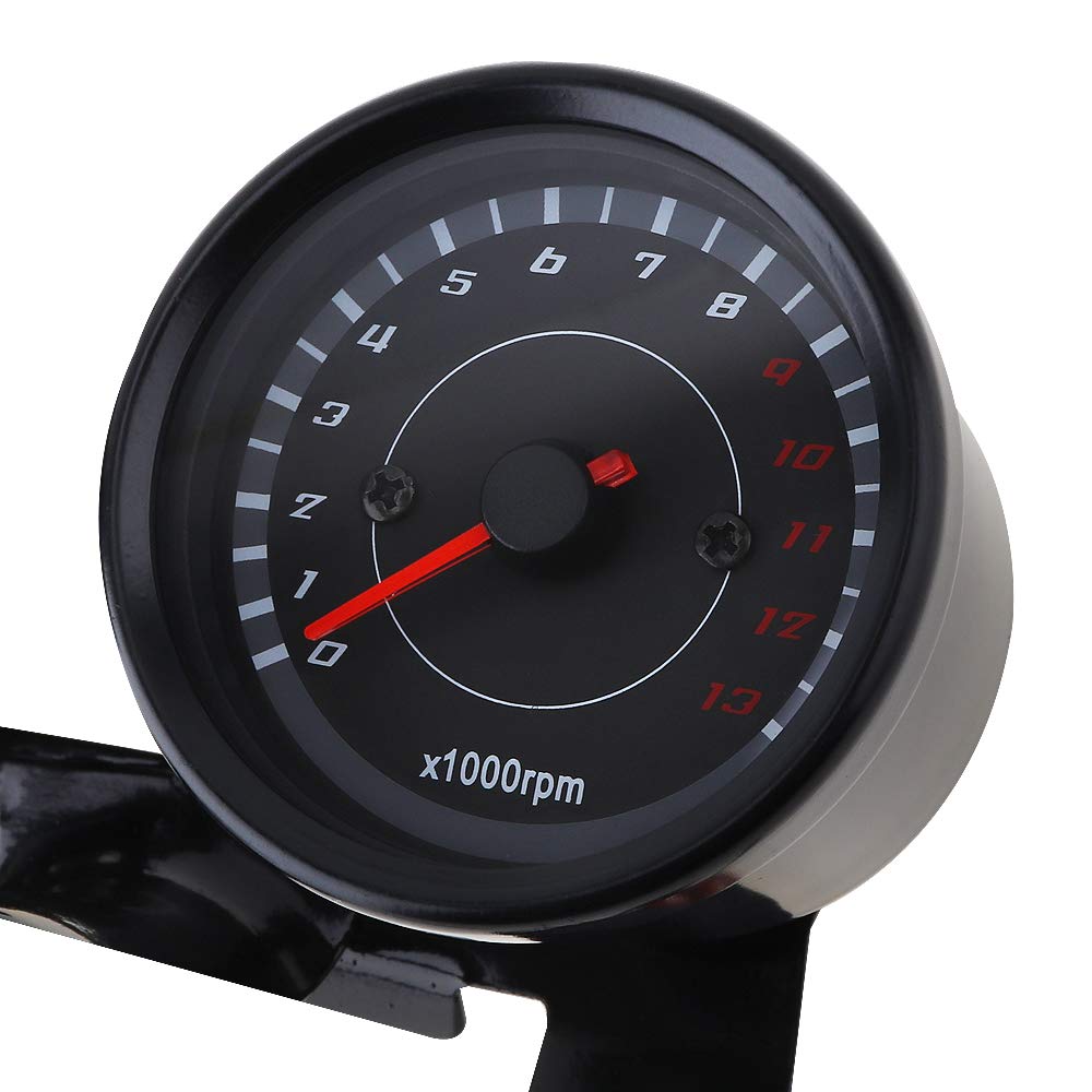 YIBO Universal Motorcycle Speedometer Odometer Gauge 0-160 km/h 13000 RPM LED Backlight Tachometer Set Black Instrument