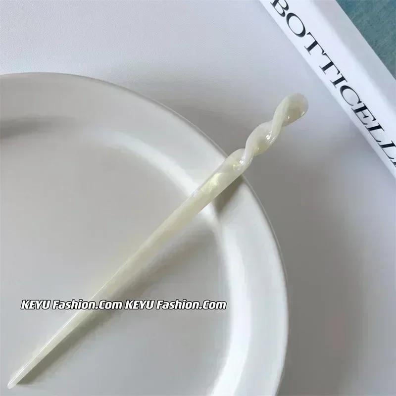 

Colorful Patterned Hairpins Hair Sticks Hair Accessories Long Rolled Hairpins Temperament Women s Beauty Styling Accessories білий