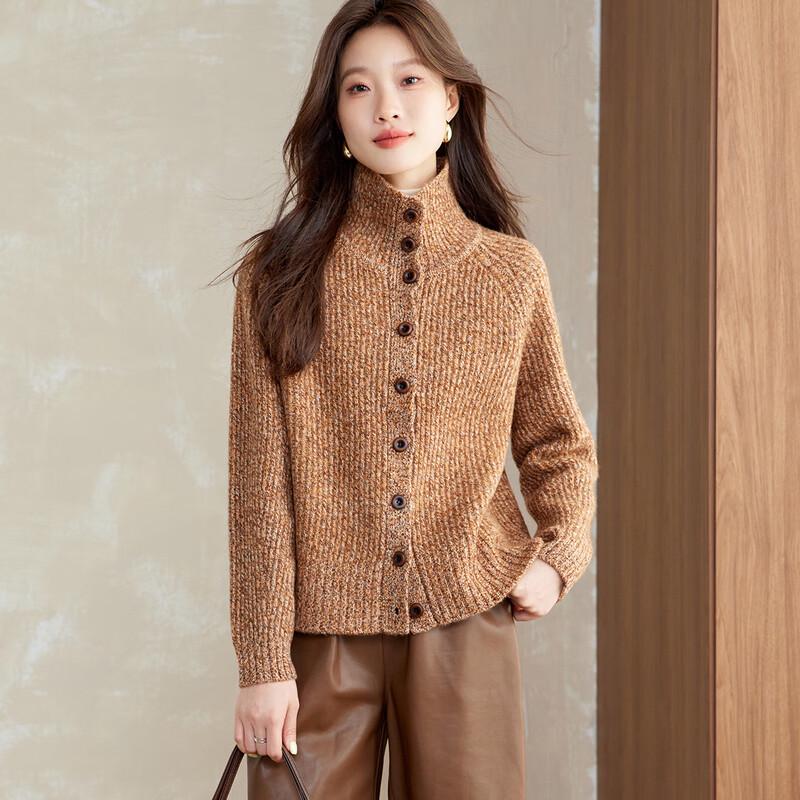 Srcr Women's 100% Wool Thick Knit Cardigan