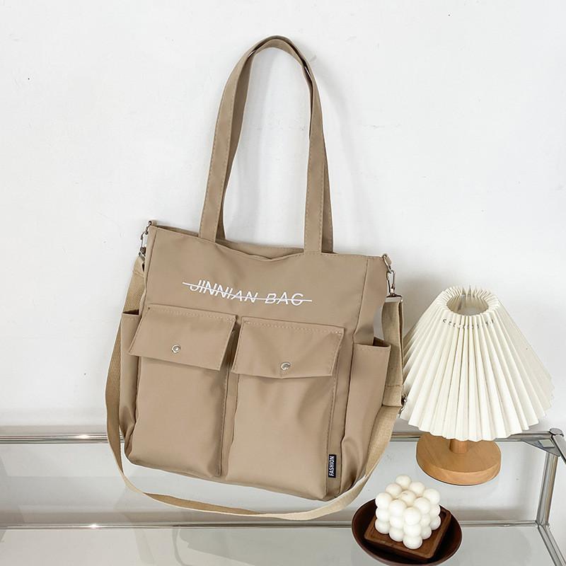 Модная женская сумка-тоут большой вместимости Стильная легкая нейлоновая повседневная сумка хаки