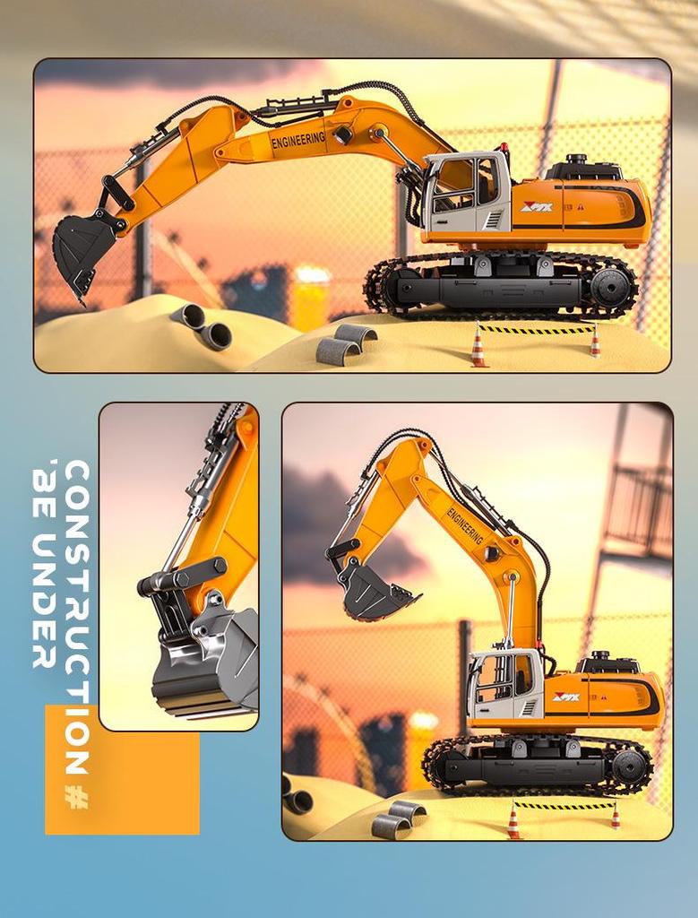 Large Remote Control Alloy Excavator Toy for Kids