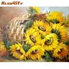 RUOPOTY Frame Flowers DIY Painting By Numbers Kit Sunflowers Modern Home Wall Art Picture By Numbers For Home Decors Artwork