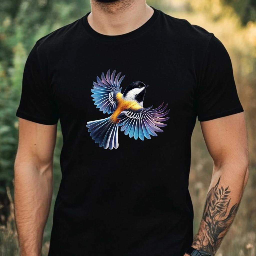 T-Shirt Herren Wilder Fliegender Vogel Motiv Baumwolle Größe XS bis 5XL