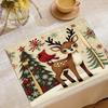 Festive Pattern Heat Resistant Washable Table Placemats Kitchen Dining Decor 4 Piece Set