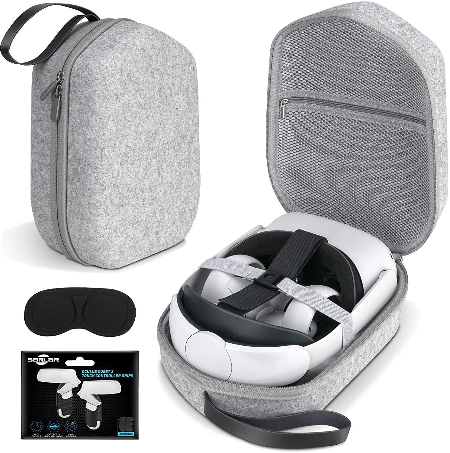 

Storage Bag For Oculus Quest 2 Protective Bag Headset Controllers EVA Hard Shell Storage Bag for Meta Quest2 VR Accessor серый