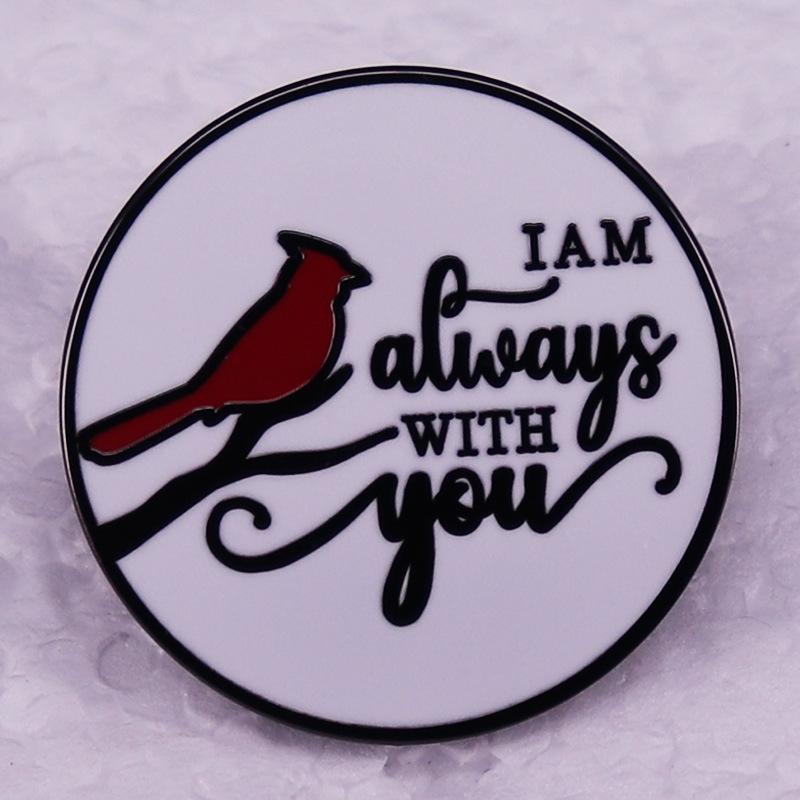 Red Cardinal  Always with You  Brooch Badge