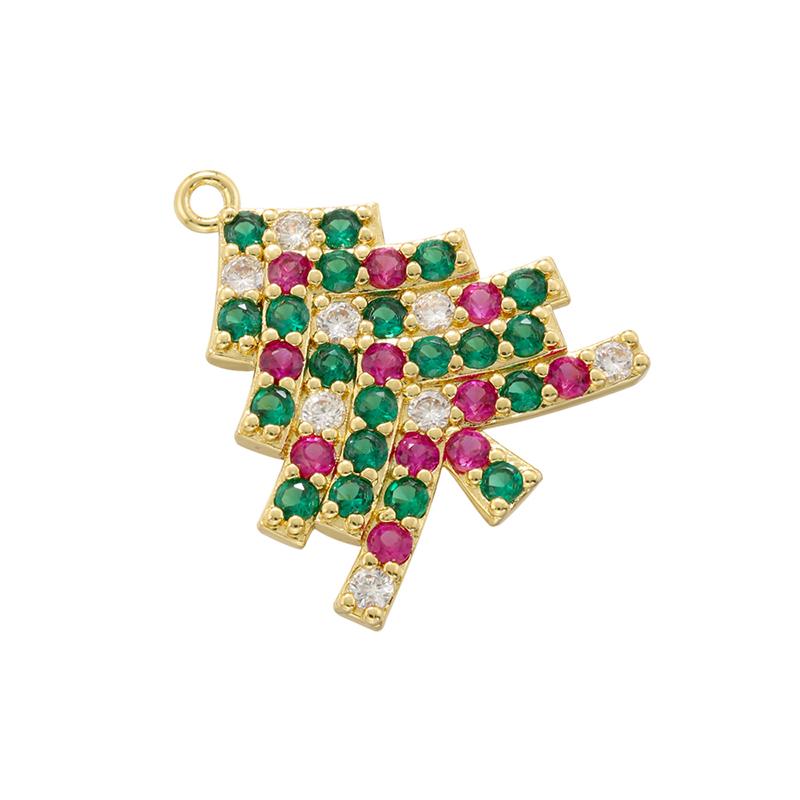 ZHUKOU Christmas Tree Snow Christmas Charms Pearl Christmas Charms for Jewelry Making Handmade Jewelry Accessory VD1394