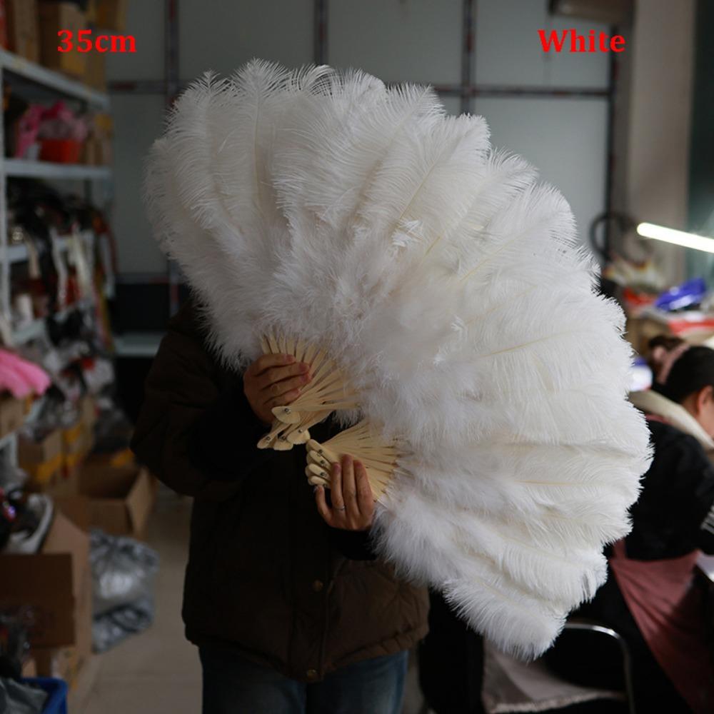 30*52cm 35*60cm Folding Fan 12 Bones Carnival Belly Dance Stage Fan New Handheld Feather Fan