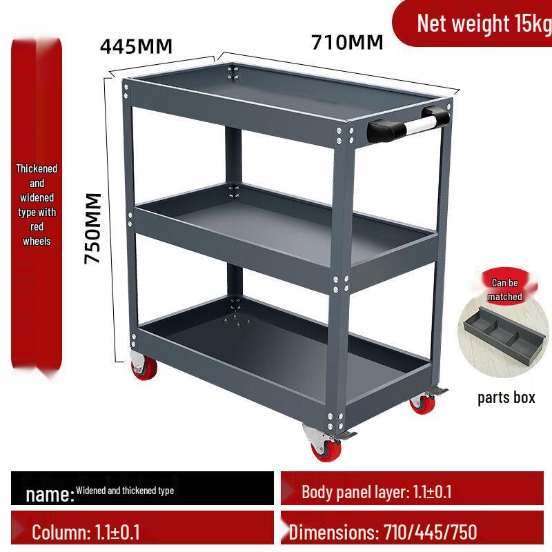 Multifunctional Workshop Tool Cart with Parts Box