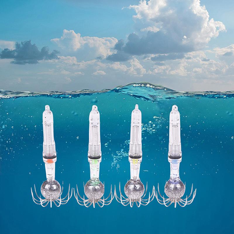 Fischköder Licht LED Tiefsee Leuchtender Angelhaken LED Tintenfischköder Lampe Unterwasser Angelzubehör Werkzeuge Schirmhaken Lampe