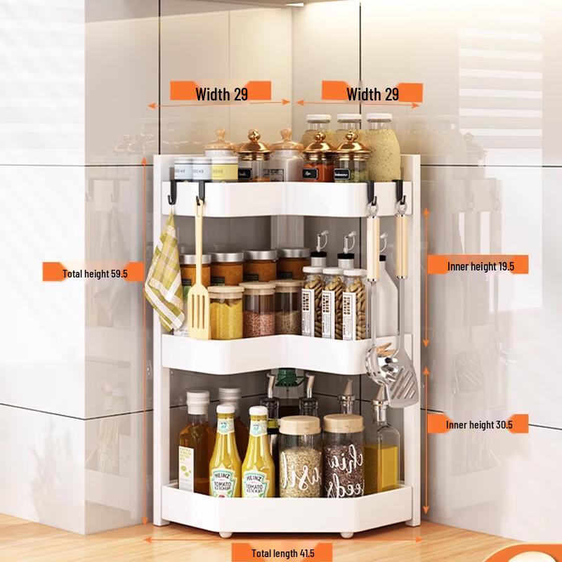 

Cloud Frost Foldable 3-Tier Corner Kitchen Spice & Storage Rack