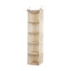 1pcs Non-woven Foldable Hanging Storage Bag with Metal Hooks Dust-proof Multi-layer Wardrobe Organizer for Clothes