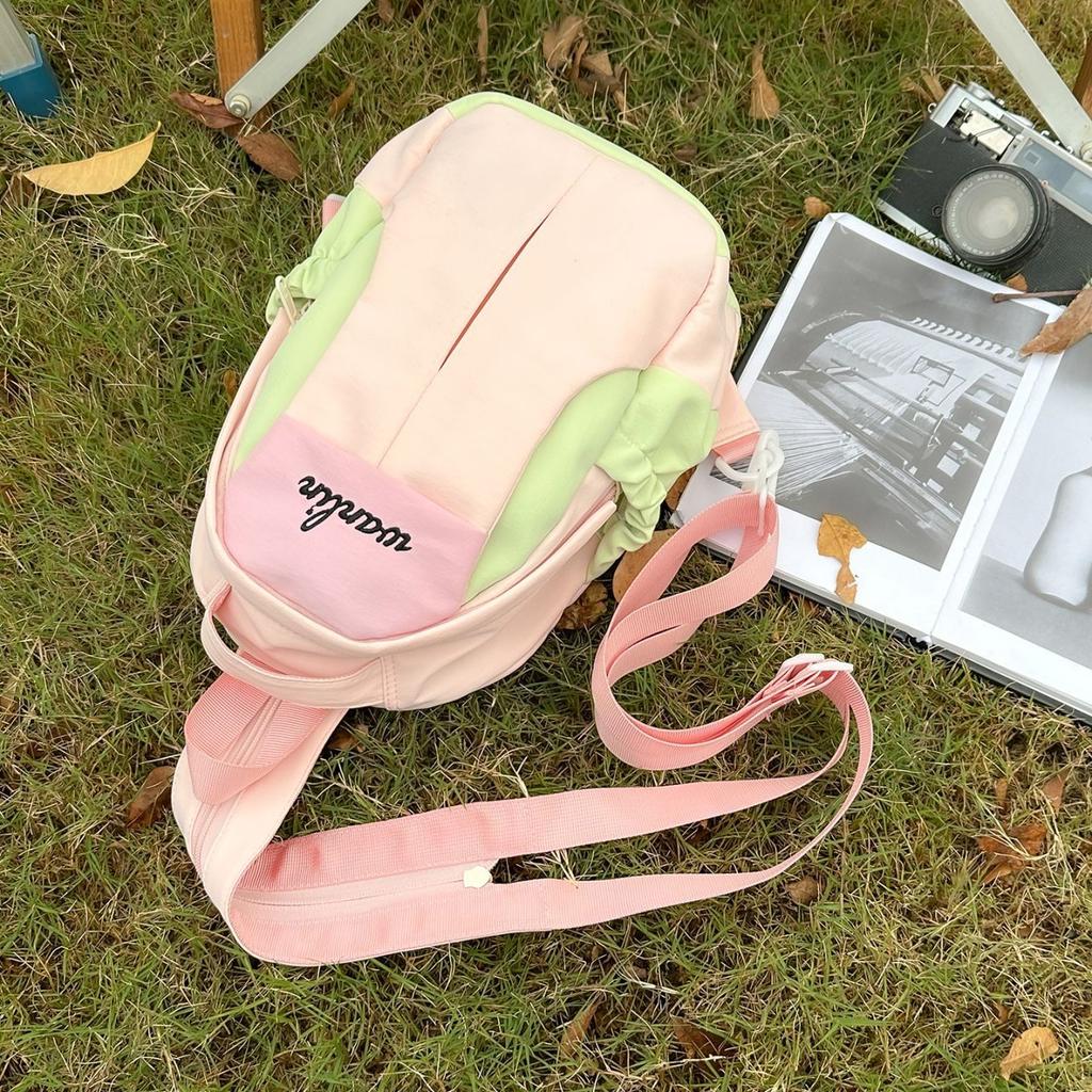 Schoolbag1011 Spring Travel New Small Backpack Men's and Women's Trend Brand Color Matching Multipurpose Breast Bag Outdoor Travel Mountaineering 