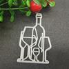 Wine Bottle Die Cut Metal Embossing Stencils Carbon Steel Cutting Dies for Card Making Scrapbooking Art Craft Project