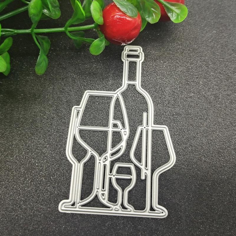 Wine Bottle Die Cut Metal Embossing Stencils Carbon Steel Cutting Dies for Card Making Scrapbooking Art Craft Project