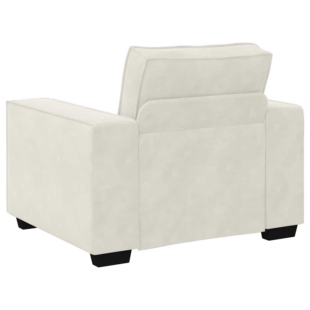 Cream Armchair 100 X 78 X 84 Cm Velvet