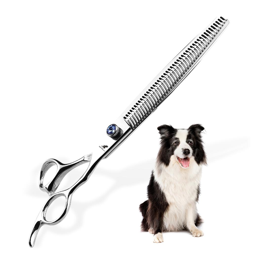 8.0 Inch Nimpson, Silver, Dense Tooth Scissors, Pet Grooming Scissors