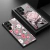 Magnetic For Magsafe Case For Samsung Galaxy S26 Ultra S25 Edge S24 S23 S22 Plus S21 FE Colorful Flowers Pattern Hybrid Matte Cover