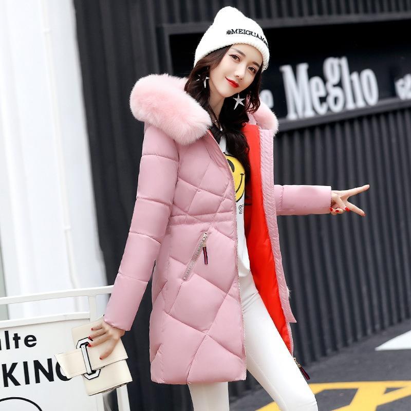 Women Slim Hooded Down Padded Long Winter Warm Parka Outerwear Ladies Zipper Jacket
