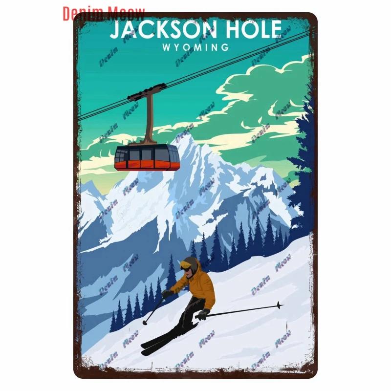 Vintage Ski Patrol Metal Poster, Retro Apres Skiing Tin Sign, Outdoor Winter Sports, Ski Team Printing Decoration, Plates, WY262
