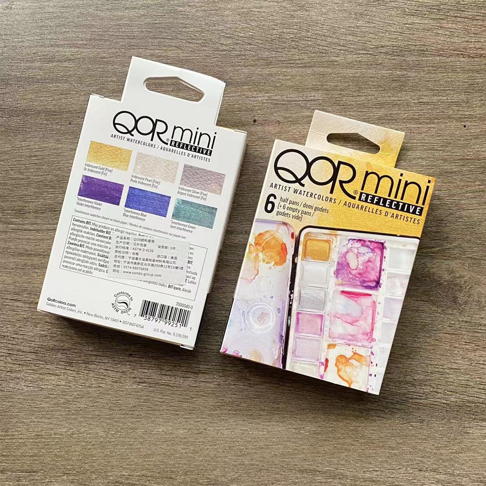 

American QOR Solid Watercolor Pigment 5ml Tube Pack/basic 24-color High Saturation Iron Box Set Artist Art Painting Supplies (as the picture,Single box)
