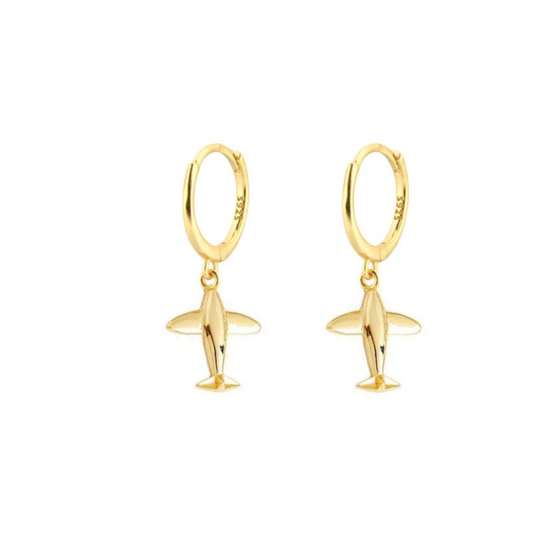 

CIAXY Silver Color Airplane-shaped Earrings for Women Birthday Gift Drop Earring Ear Buckle Korean Fashion Jewelry
