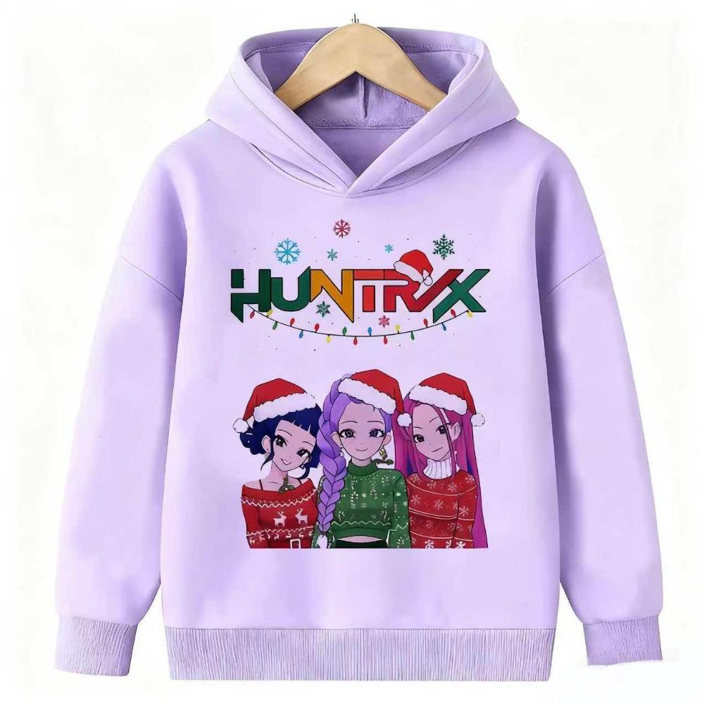 2025 New Kpop Devil Hunter Christmas Edition Children's Hoodie Manga Children's Sportswear Cute Tiger Printed Girl Children's Top
