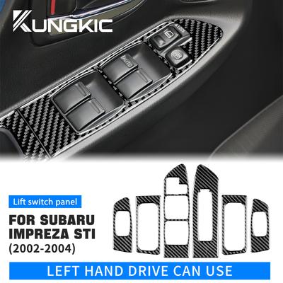 Aufkleber Für Subaru Impreza STI 2002 2003 2004 Auto Fensterheber Schalter Panel Taste Panel Abdeckung Trim Real Carbon Fiber