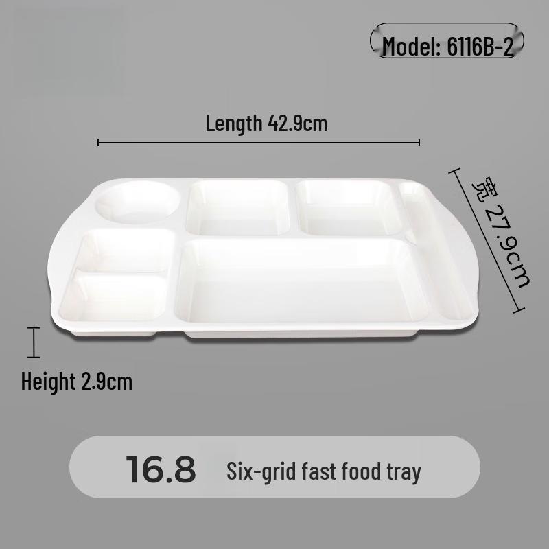 Wuhe Melamine 6-Compartment Fast Food Tray