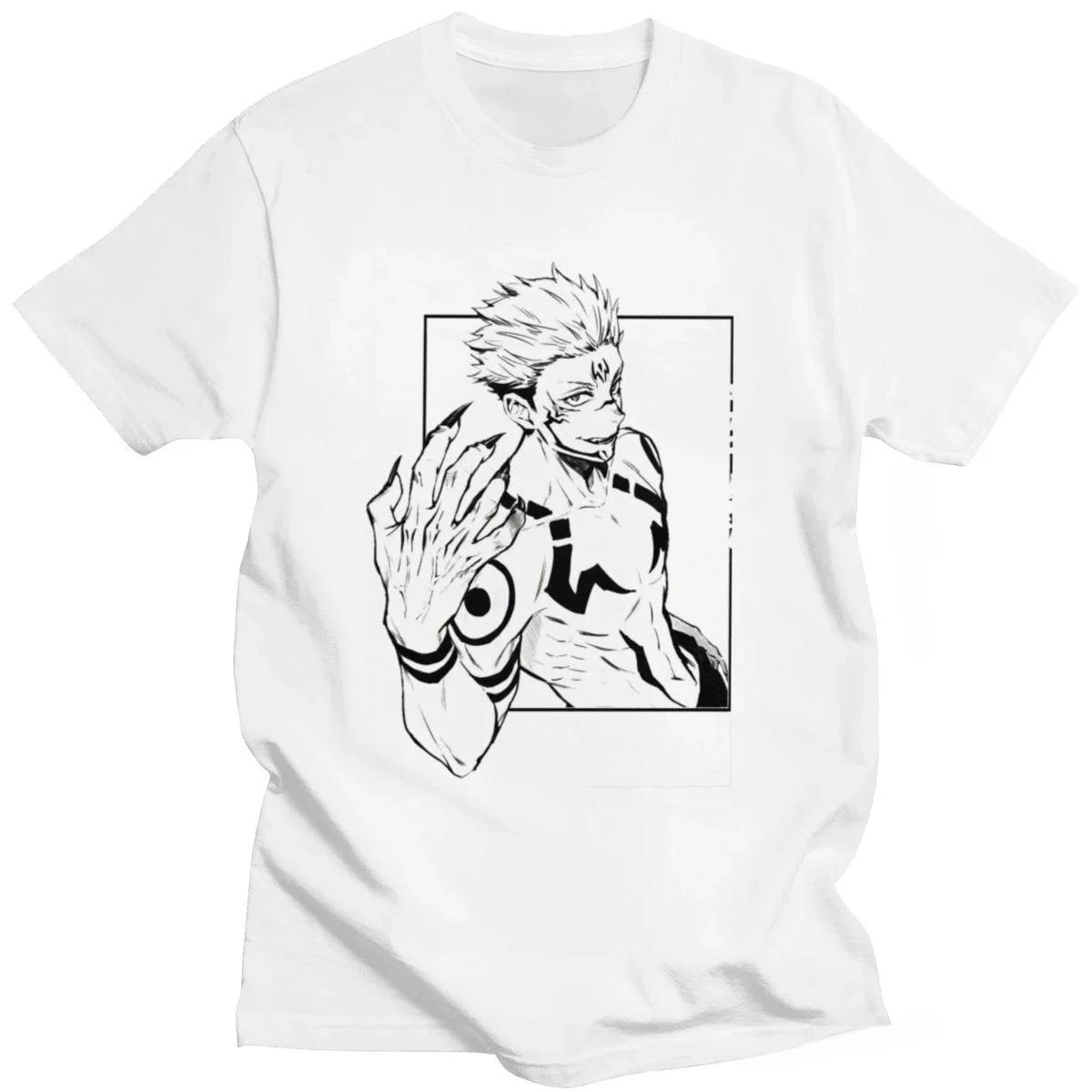 Jujutsu Kaisen Ryomen Sukuna Grafik-T-Shirt, Manga-Skizze Schurken-T-Shirt, Unisex Weiches Freizeit-Oberteil, Anime Merch Geschenk XXL beige