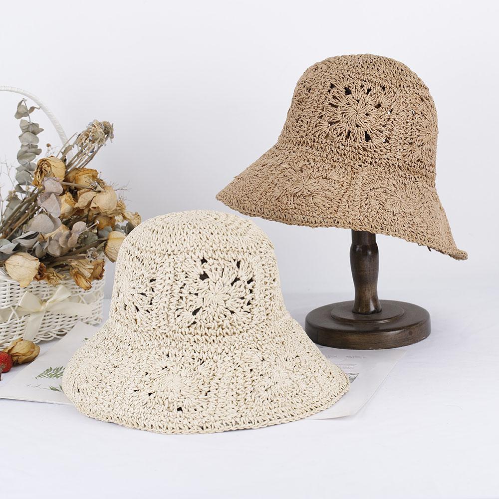 Women Straw Hats Crochet Hat Bucket Hat Uv Protection Sun Visor Beach Hats Women Visors Foldable Female Women Summer Sun Hat