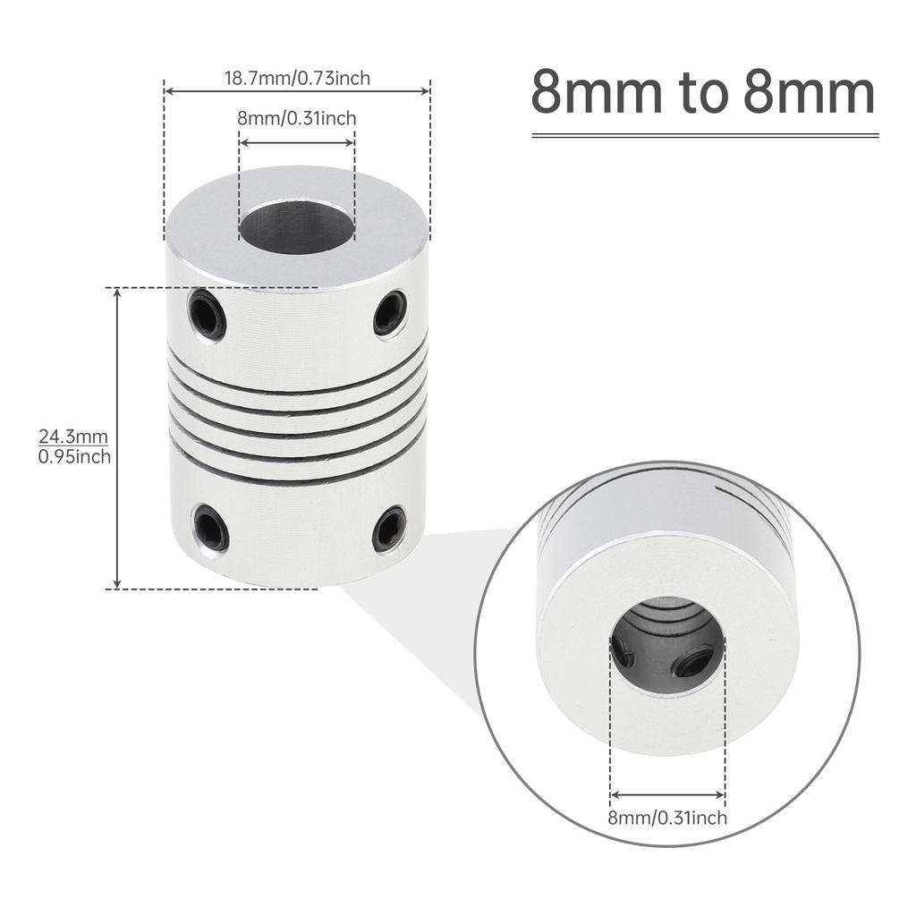 Cuplaj Motor Pas cu Pas Nema 17 Conector Arbore 5mm la 10mm Aliaj Aluminiu pentru Imprimantă 3D Mașină CNC Motor CC