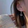 Star Moon Earrings Women's Light Luxury Niche Design Earrings Asymmetrical Temperament Fringed Earrings