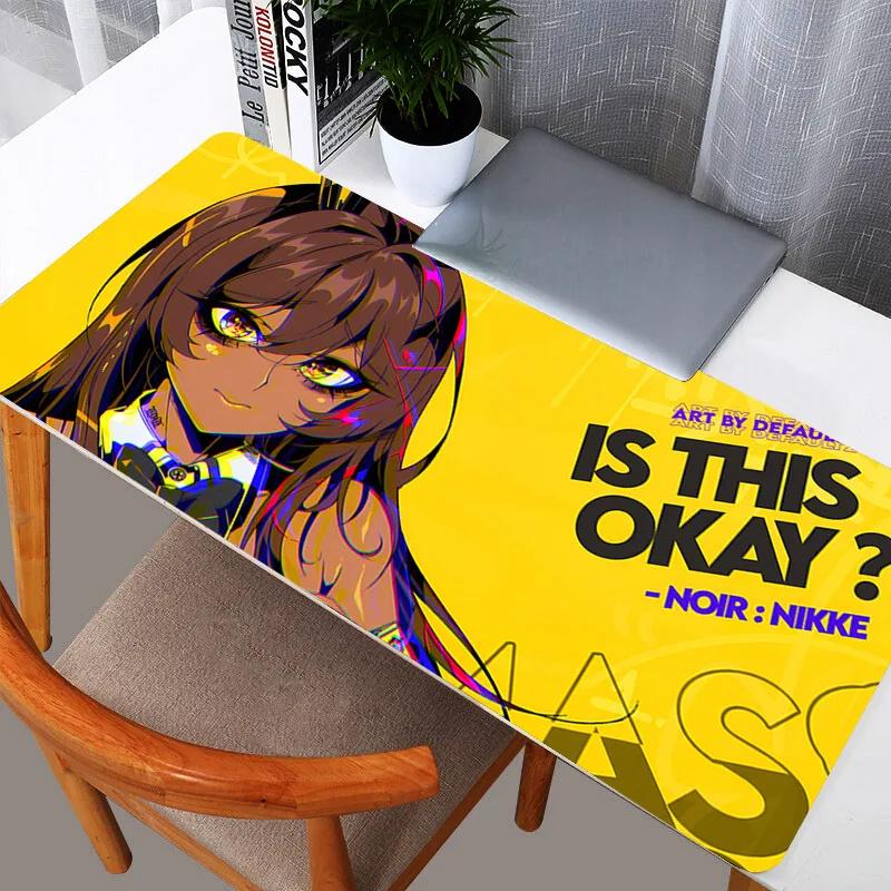 Gaming Mouse Pad Large Desk Mat Antislip Rubber Stitched Edges Tattooed Anime Girls Collage Art Print Extended Office Mat